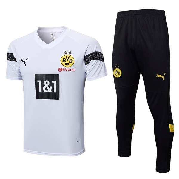 Camiseta Borussia Dortmund Conjunto Completo 2023 2024 Blanco Negro